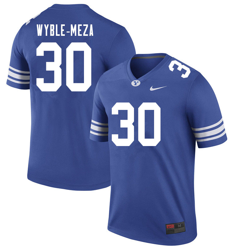 Men #30 Alec Wyble-Meza BYU Cougars College Football Jerseys Sale-Royal - Click Image to Close
